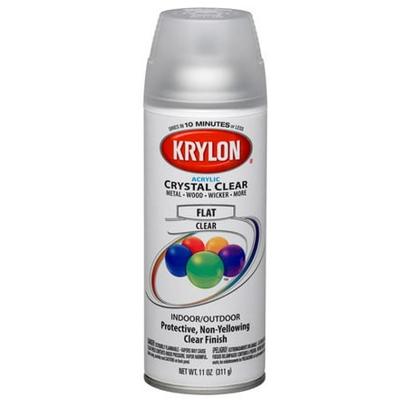 Krylon 12 oz Indoor/Outdoor Spray Paint, Acrylic Crystal Clear Flat