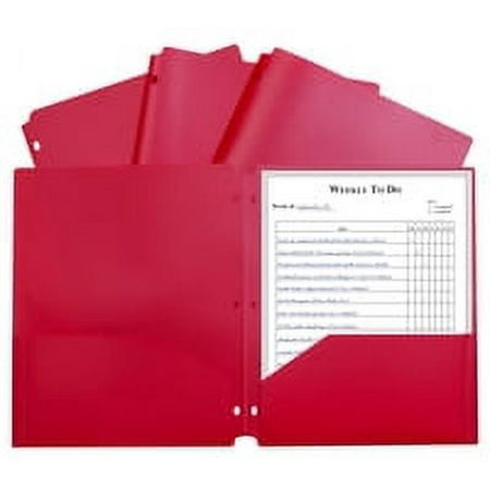 UPC: 0038944339344 | C-Line CLI33934 2-pocket Heavyweight Poly Portfolio Pocket 25 / Box Red