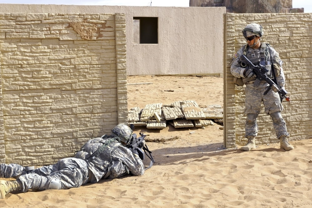 Soldiers pull security at a mock Afghan village in Fort Bliss Texas Poster ...