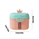 thumbnail image 3 of Double Layer Milk Powder Container | Portable Rice Powder Storage Jar | Sealed Damp Proof Compartment Box | Plastic | 400ml Capacity | Spoon Included | 12.5x10x7.5cm | Yellow, Green, Pink, 3 of 6