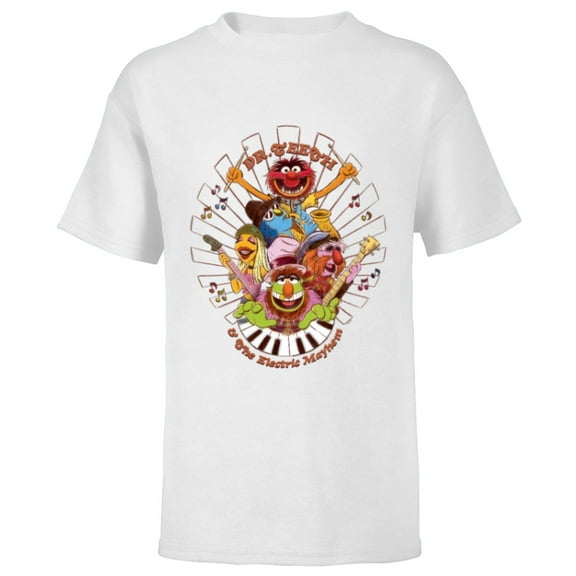 Disney The Muppets Dr Teeth & Electric Mayhem Keyboard Band - Short Sleeve T-Shirt for Kids - Customized-White