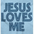 thumbnail image 4 of Jesus Loves Me Retro Christian Romper Boys or Girls Infant Baby Brisco Brands NB, 4 of 6