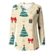 thumbnail image 4 of Pntutb Camiseta de manga larga raglán con estampado navideño informal con cuello en V para mujer Pntutb Pntutb-6071, 4 of 5
