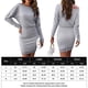 thumbnail image 2 of Vestido sin espalda para mujer Traje diario de corte holgado con cuello oblicuo para niña picante Ygjytge Plata T L para Mujer, 2 of 5