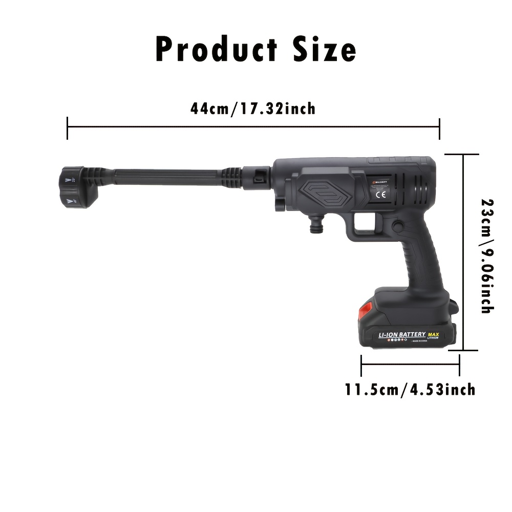 Cordless Pressure Washer Portable Rechargeable 4000 PSI Water Gun With Foam Cannon 1 Batteries For Car Exterior Home Garden Cleaning