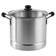 Imusa 16 Quart Aluminum Steamer Pot with Glass Lid & Removable Rack, Silver