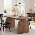 thumbnail image 1 of Tribesigns 63-Inch Rectangular Dining Table for 4 Person, Farmhouse Kitchen Dinner Table with Wood Laminated Board Tabletop for Dining Room, Kitchen, Backyard or Living, 1 of 6