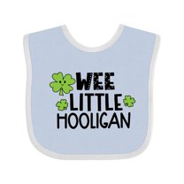 Inktastic St. Patrick's Day Wee Little Hooligan with Clovers Boys or Girls Baby Bib
