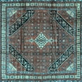 thumbnail image 1 of Ahgly Company Indoor Square Persian Light Blue Traditional Area Rugs, 7' Square, 1 of 4