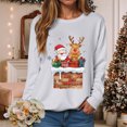 thumbnail image 2 of larppty Christmas Sweatshirts for Women Santa Claus Reindeer Gifts Graphic Crewneck Pullover Xmas Holiday Top for Party （Light Gray, XL）, 2 of 6