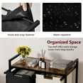 thumbnail image 5 of Double Compartment Laundry Basket, Laundry Sorter with Top Shelf, 2 Removable Washable Bags, Side Pockets, Black & White, 5 of 8
