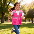 thumbnail image 5 of Kids Zipper Up Mesh HI VIS Reflective Vests Boys Girls Safety Vest Reflective High Visibility Vest with Pockets for Cycling Skiing, 5 of 6