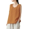 thumbnail image 4 of ZANZEA Women O-Neck Sleeveless Tank Tops Vintage Cotton Vest Blouse, 4 of 4
