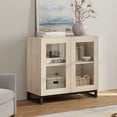 thumbnail image 5 of WAMPAT Sideboard Buffet Cabinets with Glass Doors, Modern Sideboard Credenza with Adjustable Shelf, Coffee Bar Storage Cabinet for Living Room, Kitchen, Beige, 5 of 9