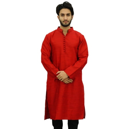 

Atasi Ethnic Men s Kurta Pyjama Set Red Bollywood Designer Shirt-Medium
