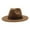 Coffee, variant on WTXUE Fedora Hat Wide Brim Hat Men's And Women's Solid Ribbon Bucket Hat Jazz British Hat Western Hat Belt Buckle Hat Outdoor Hat Red M