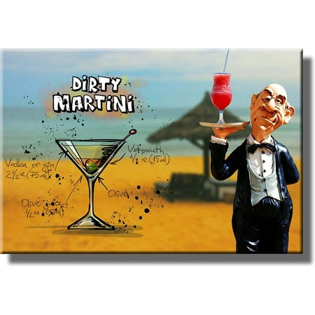 Dirty Martini Cocktail Recipe Drink Picture On Stretched Canvas