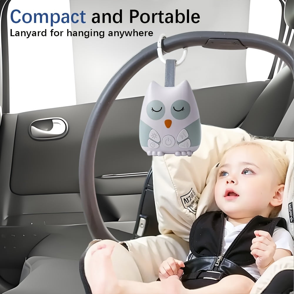 Owl White Noise Machine with Night Light - Portable Sleep Soother Suitable for Kids & Adults, 15 Soothing Sounds (Brown/White Noise), Rechargeable Sleep Aid for Crib, Bed, Travel