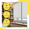 thumbnail image 3 of Yellow Blinds 35"W x 72"H Weave White Cordless Light Filtering UV Protection Polyester Roller Shade for Window, 3 of 7
