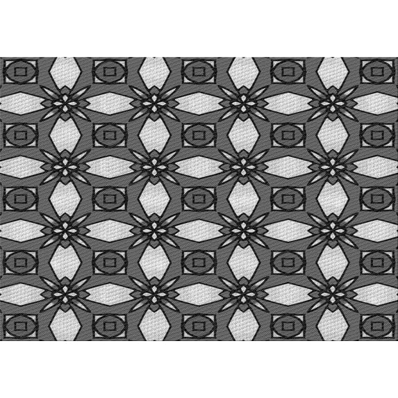Ahgly Company Indoor Rectangle Patterned Dark Gray Black Area Rugs, 5' x 7'