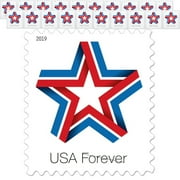 USPS Star Ribbon Strip USA Forever First Class Postage Stamps, 20 Stamps