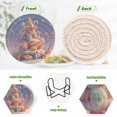 thumbnail image 2 of 6 Pcs Drink Coasters with Holder 3.94in Woven Coasters for Drinks Christmas Tree Made Of Candy Coaster Set for Protection Table, 2 of 7