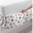 thumbnail image 2 of Kittens Bed Skirt, Pet Animals Theme Colorful Cat Heads and Bow Ties Shapes Playful and Funny, Elastic Bedskirt Dust Ruffle Wrap Around for Bedding Decor, 4 Sizes, White Multicolor, by Ambesonne, 2 of 2