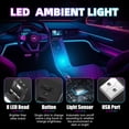 thumbnail image 2 of Frienda - Lámpara LED LED USB para coche (5 V, RGB, 8 colores ajustables), 2 of 6