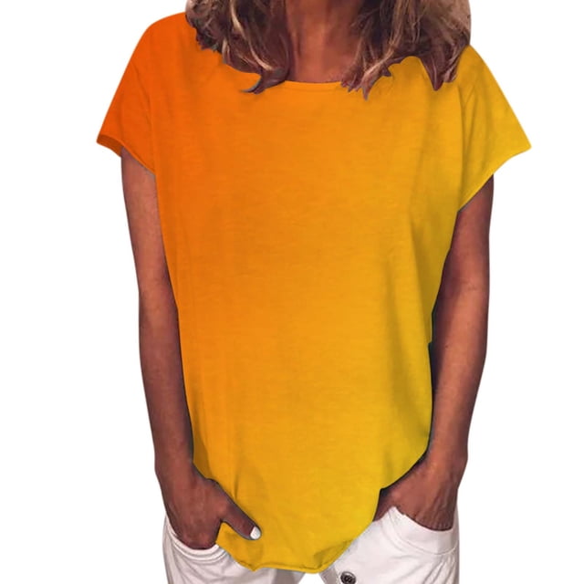 Blouse pour Femmes Mode Été Décontractée Imprimée Manches Courtes Roulées