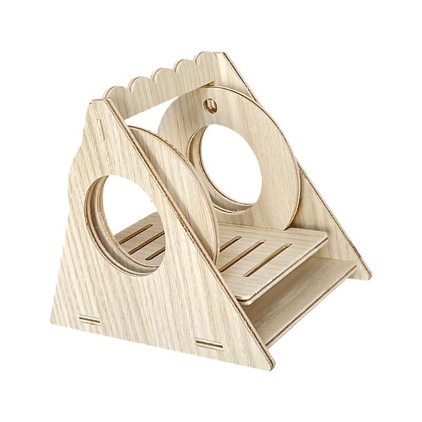 Casa de madera para hámster, jaula natural para hámster sirio. C