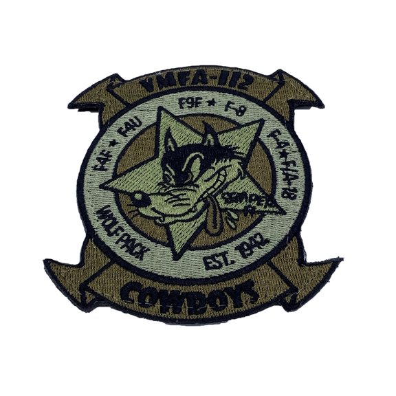 VMFA-112 Cowboys 2019 Green Patch With Hook and Loop