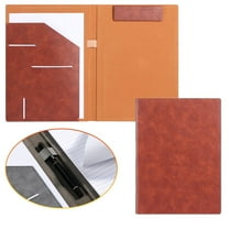 Meiiso Faux Leather Clipboard Portfolio - Brown, Resume Folder with Document Pockets, Faux Leather Interview Writing Legal Pads Document Organizer Portfolio