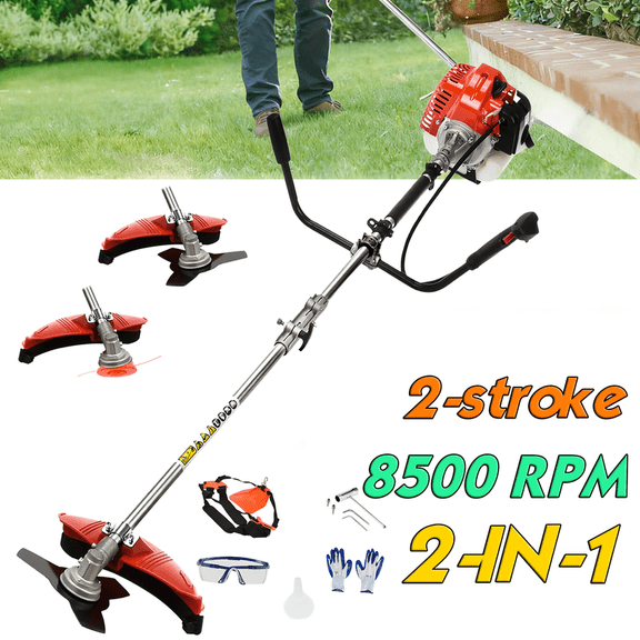 Floseru Grass Trimmer 52cc 2-Stroke Gas Crank 2 in 1 Multi-Functional Grass Trimmer Brush Cutter Complete Accessories