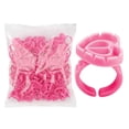 thumbnail image 1 of 100 anillos de pegamento desechables con forma de corazón para pestañas, paleta de suministros para decoración de uñas Rosa, 1 of 9