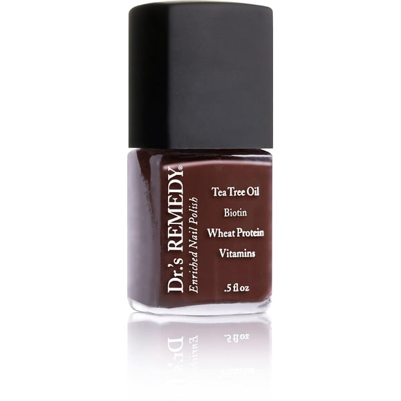 Drs Remedy Nail Polish, All Natural Enriched Nail Strengthener Non Toxic and Organic - DESIRE Dark Brown