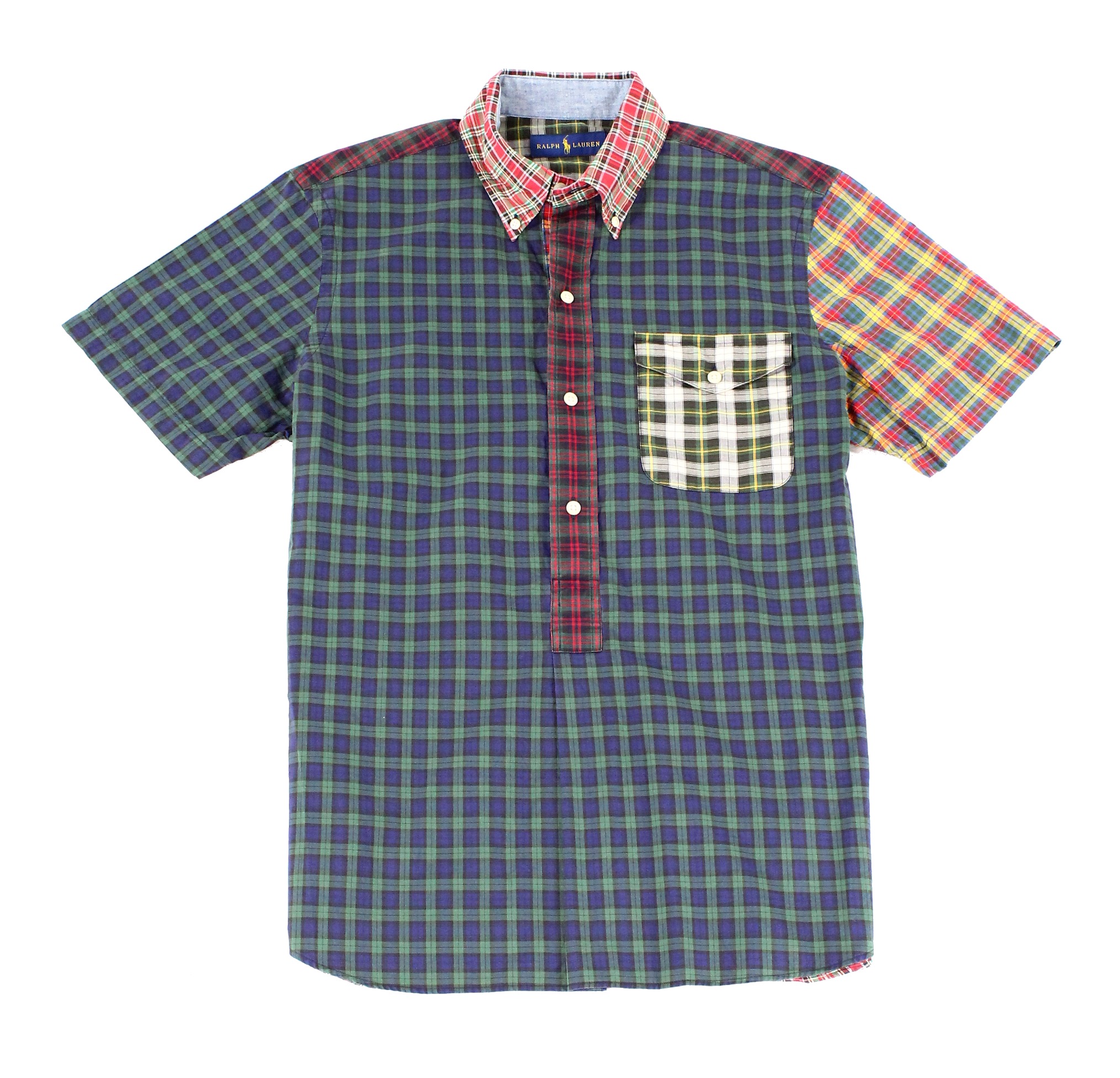 Ralph Lauren Ralph Lauren Mens Patchwork Plaid Rugby Polo Shirt funshirt S