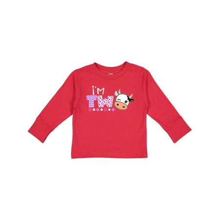 

Inktastic I m 2 Cute Cow and Polka Dots Gift Toddler Boy or Toddler Girl Long Sleeve T-Shirt