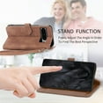 thumbnail image 5 of Cowithday for Google Pixel 8 Pro Wallet Case for Men Women, Pixel 8 Pro 5G Cover, Embossed PU Leather Magnet Buckle Card Slots Zipper Pocket Lanyard Wrist Strap Handbag All-inclusive Case, Brown, 5 of 8