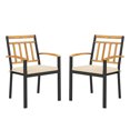 thumbnail image 1 of Costway Patio Dining Chairs Set of 2 Metal Outdoor Chairs with Removable Padded Cushions, 1 of 9