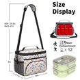 thumbnail image 6 of Dinosaur and Flower White Pattern Insulated Lunch Box for Women Men, Medium Leakproof Cooler Bag with Adjustable Strap, 10"x6.7"x8", 6 of 6