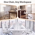 thumbnail image 3 of Vyrox Modern Office Chair, Mid-Back Faux Leather Swivel Reception & Conference Chair， Ergonomic Swivel Chair with Arms, White, 3 of 7