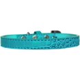thumbnail image 1 of Wichita Plain Croc Dog Collar Turquoise Size 14, 1 of 1