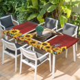 thumbnail image 2 of Sheep Sunflower Table Cloths for 5 Foot Rectangle Tables, Country Red Farm Barn Spring Flowers Patio Waterproof Elastic Fitted Tablecloths, Washable Rectangular Table Cover for Camping, 2 of 8