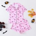 thumbnail image 3 of Satin Pajamas for Women Set Loose Casual Short Sleeve Top with Elastic Waist Shorts 2 Piece Nightwear Soft Pjs Lounge Sets, 3 of 4