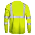 thumbnail image 4 of Mens Class 3 Safety Shirt Long Sleeve High Visibility Reflective Breathable Hi Vis Work Tee Construction Warehouse, 4 of 4