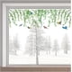 thumbnail image 1 of Calcomanías de vinilo estático reutilizables no adhesivas para ventanas, 15 x 46 pulgadas, con diseño de enredadera verde, plantas grandes, botánicas, colgantes, pájaros, para vidrio., 1 of 9