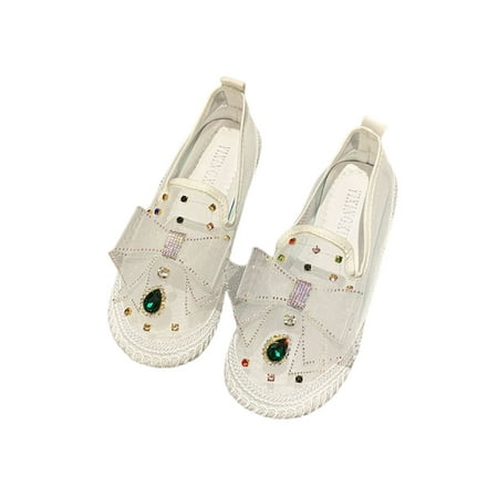 

Gomelly Ladies Loafers Comfort Espadrilles Slip On Flats Lightweight Casual Shoes Womens White Flats 5.5