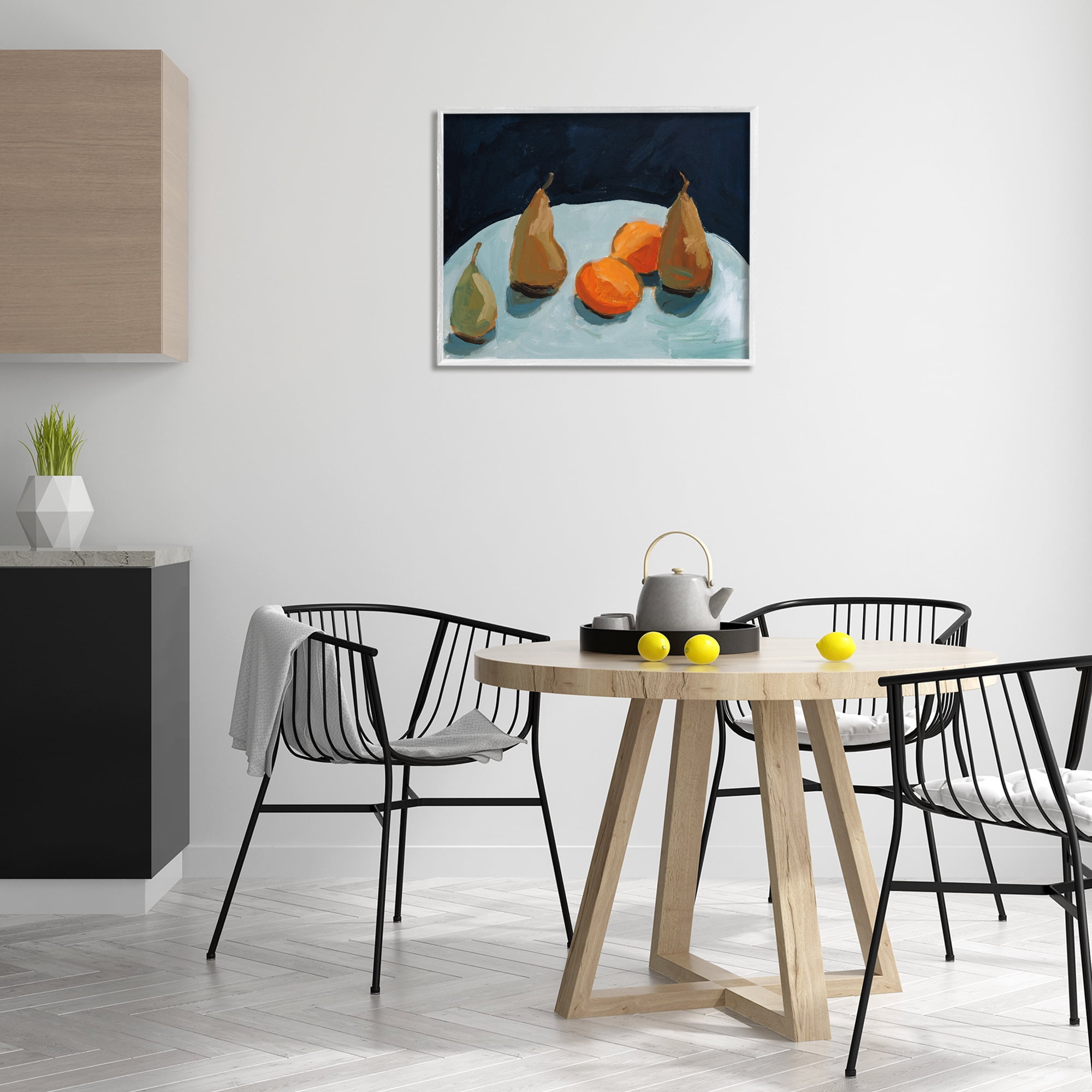 Stupell Industries Pear & Orange Food & Beverage Painting White Framed Art Print Wall Art, 30 x 24