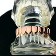 thumbnail image 5 of 14k Rose Gold Plated Fang Grillz Bottom 8 Eight Teeth Vampire Hip Hop Grills, 5 of 7