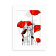 thumbnail image 1 of Flores rojas arte abstracto linea pintura Corn poppy Marco de Fotos de escritorio imagen Blanco Pintura arte 5x7 pulgadas, 1 of 4